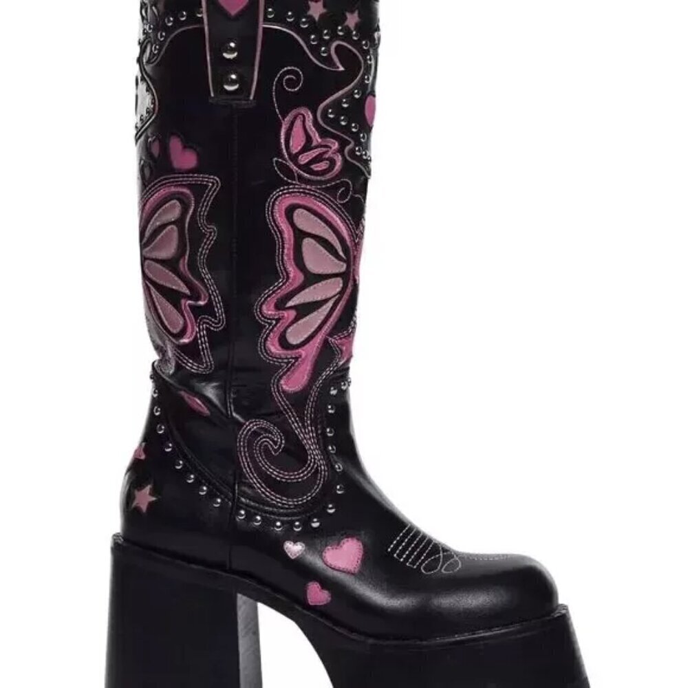 THE " WICKED WEST " PLATFORM BOOTS THE " BRATTY " (Fast shipping) (Brand new)